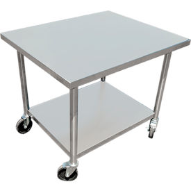 IMC TEDDY FOODSERVICE EQUIP SMT-2424 IMC Stainless Steel Mixer Table W/ Undershelf & Casters, 24"W x 24"D image.