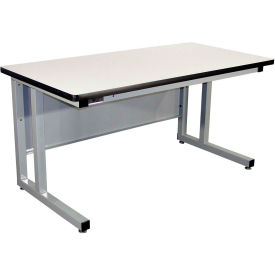 Pro Line CHD7230C-A31 Pro-Line 72 x 30 CHD7230C-A31 Fixed Height Cantilever Heavy Duty ESD Laminate Workbench- Gray image.