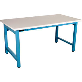 Pro-Line Adjustable Height HD Workbench Laminate Safety Edge Top 60"W x 30"D Blue 