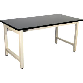 Pro-Line Adjustable Height Heavy Duty Workbench Chem-Guard Square Edge 60"W x 36"D Beige 