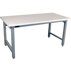 Pro-Line Adjustable Height HD Workbench Laminate Safety Edge Top 72"W x 36"D Gray 