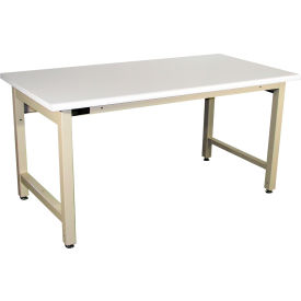 Pro-Line Adjustable Height HD Workbench Laminate Safety Edge Top 72"W x 36"D Beige 