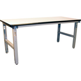 Pro Line IWB7236C-A31 Proline Workbench, 72"W x 36"D x 30" to 36"H, ESD Laminate Surface image.