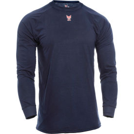 NATIONAL SAFETY APPAREL, INC C52FKSRLS2X DRIFIRE® Fire Resistant Control 2.0 Long Sleeve T-Shirt, 2XL, Navy, C52FKSRLS2XL image.