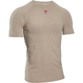 NATIONAL SAFETY APPAREL, INC C52JKSRLG DRIFIRE® Fire Resistant Control 2.0 Short Sleeve T-Shirt, L, Khaki, C52JKSRLG image.