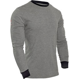 NATIONAL SAFETY APPAREL, INC C541NGELS2X DRIFIRE® Flame Resistant Long Sleeve T-Shirt, 2XL, Gray, C541NGELS2XL image.