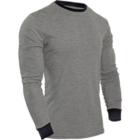 NATIONAL SAFETY APPAREL, INC C541NGELS3X DRIFIRE® Flame Resistant Long Sleeve T-Shirt, 3XL, Gray, C541NGELS3XL image.