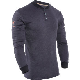 NATIONAL SAFETY APPAREL, INC C541NNBBSLSMD DRIFIRE® Flame Resistant Long Sleeve Henley Navy M, Navy, C541NNBBSLSMD image.