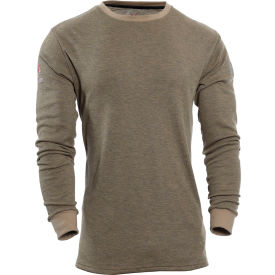 NATIONAL SAFETY APPAREL, INC C541NTNLS2X DRIFIRE® Flame Resistant Long Sleeve T-Shirt, Tan 2XL, Tan, C541NTNLS2XL image.