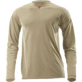 NATIONAL SAFETY APPAREL, INC DF2-CM-446LS-DS-2X DRIFIRE® Lightweight Long Sleeve FR T-Shirt, 2XL, Desert Sand, DF2-CM-446LS-DS-2XL image.