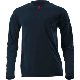 NATIONAL SAFETY APPAREL, INC DF2-CM-446LS-NB-2X DRIFIRE® Lightweight Long Sleeve FR T-Shirt, 2XL, Navy Blue, DF2-CM-446LS-NB-2XL image.