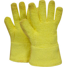 NATIONAL SAFETY APPAREL, INC G46KTNL00213 National Safety Apparel® 13"L Kevlar Terrycloth Gloves, Yellow, Small, G46KTNL00213 image.
