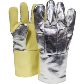 NATIONAL SAFETY APPAREL, INC G64TCSR0114 National Safety Apparel® Aluminized Thermobest Glove,Reversed Wool Liner, Yellow, Large image.