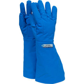 NATIONAL SAFETY APPAREL, INC G99CRBEPLGEL National Safety Apparel® Waterproof Elbow Length Cryogenic Glove, Large, Blue, G99CRBEPLGEL image.