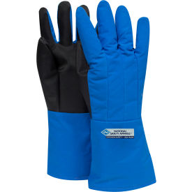 NATIONAL SAFETY APPAREL, INC G99CRSGPLGMA National Safety Apparel® SaferGrip Mid-Arm Length Cryogenic Glove, Large, Blue, G99CRSGPLGMA image.