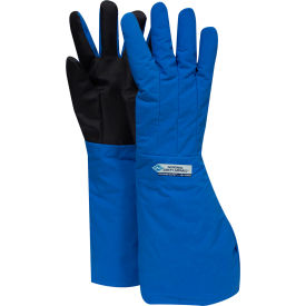NATIONAL SAFETY APPAREL, INC G99CRSGPXLEL National Safety Apparel® SaferGrip Elbow Length Cryogenic Glove, X-Large, Blue, G99CRSGPXLEL image.
