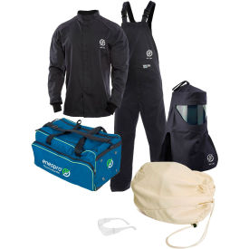 NATIONAL SAFETY APPAREL, INC KIT4SC40NGMD Enespro® ArcGuard® 40 cal Compliance Arc Flash Kit Short Coat & Bib Overall, MD, No Gloves image.
