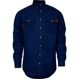 TECGEN Select Flame Resistant Work Shirt, 4X, Navy, TCG01160231