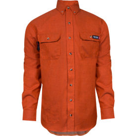 TECGEN Select Flame Resistant Work Shirt, L, Orange, TCG01200219