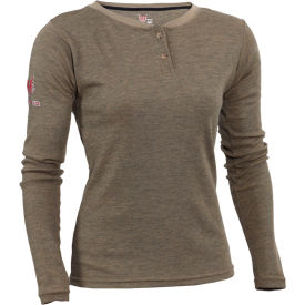 DRIFIRE® Womens Tecgen Flame Resistant Henley Shirt 2XL Regular Tan