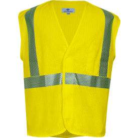 VIZABLE Flame Resistant Standard Hi-Vis Mesh Safety Vest, ANSI Class 2, Type R, 3XL, Yellow VIZABLE Flame Resistant Standard Hi-Vis Mesh Safety Vest, ANSI Class 2, Type R, 3XL, Yellow