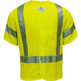 VIZABLE Flame Resistant Standard Hi-Vis Mesh Safety Vest, ANSI Class 3, Type R, 2XL, Yellow