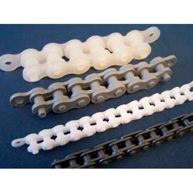 Putnam Precision Molding Inc 25DCHAIN Plastock® #25 Roller Chain 25dchain, Acetal, 1/4 Pitch, White image.