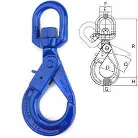 Peerless Industrial Group 8499600 Peerless™ 8499600 1/2" V10 Swivel Self-Locking Hook image.