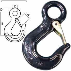 Peerless Industrial Group 8517280 Peerless™ 8517280 9/32" G80 Eye Sling Hook with Cast Latch image.