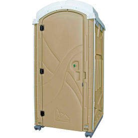 Poly Portables Llc 8414A Satellite Industries Axxis Portable Restroom, Tan 47"L x 43"W x 92"H - 8414A image.