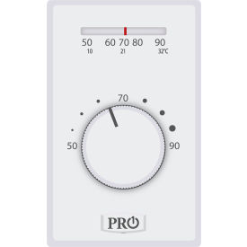 PRO1 IAQ INC T501ML2 PRO1 IAQ Line Voltage Thermostat, Electric Heat, Mechanical, 2 Wire, Non-Programmable, Heat Only image.