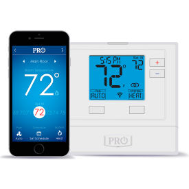 PRO1 IAQ INC T721i PRO1 IAQ Low Voltage Thermostat, Programmable Through App, 1H/1C or 2H/1C, WIFI Enabled image.