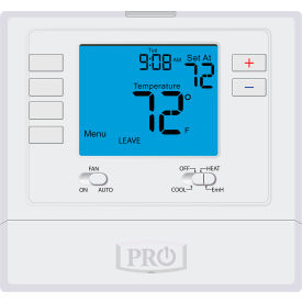 PRO1 IAQ INC T725 PRO1 IAQ Low Voltage Thermostat 7 Day, 5/1/1 or Non-Programmable, 2H/1C or 1H/1C image.