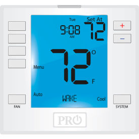 PRO1 IAQ INC T755 PRO1 IAQ Low Voltage Thermostat Universal,7 Day,5/1/1 or Non-Programmable,2H/2C or 3H/2C, 7" Display image.