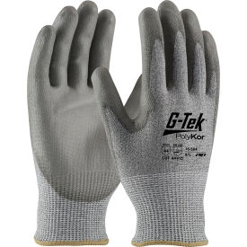 G-Tek PolyKor Industry Grade Seamless Knit Blended Glove Polyurethane Coated Flat Grip, Small, 12pk