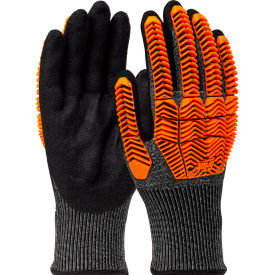 Pip Industries 16-MPT630/L G-Tek® PolyKor® Seamless Knit Blended CR Gloves, Nitrile Coated, ANSI A6, L, Black, 1 Pair image.