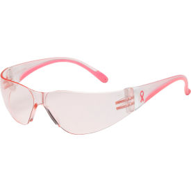 Pip Industries 250-11-0904 Eva® Petite Anti-Scratch Rimless Safety Glasses w/ Clear/Pink Temple, Pink Lens, Pack of 12 image.