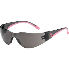 Pip Industries 250-11-5501 Eva® Petite Anti-Scratch Rimless Safety Glasses w/ Gray/Pink Temple, Gray Lens, Pack of 12 image.