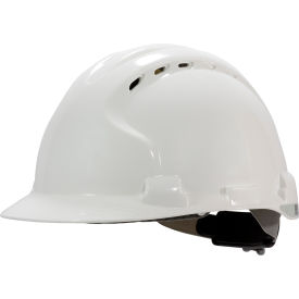 Pip Industries 280-AHS150V-10 Mk8 Evolution Hard Hat HDPE Shell, Vented, Type II, EPS Impact Liner, Polyester Suspension, White image.