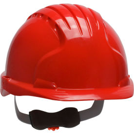 Pip Industries 280-EV6151-60 Evolution Deluxe 6151 Cap Style Hard Hat HDPE Shell, 6-Pt Polyester Suspension, Ratchet Adj., Red image.