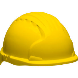 Pip Industries 280-EV6151S-20 Evolution Deluxe Short Brim Hard Hat HDPE Shell, 6-Pt Suspension w/Ratchet Adjustment, Yellow image.