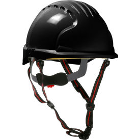 Pip Industries 280-EV6151S-CH-11 Evo 6151 Ascend Short Brim Safety Helmet HDPE Shell, 6-Pt Suspension, Wheel Ratchet Adj., Black image.