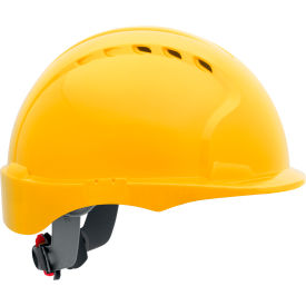 Pip Industries 280-EV6151SV-20 Evolution Deluxe 6151 Short Brim Hard Hat HDPE Shell, 6-Pt Suspension, Ratchet Adjustment, Yellow image.