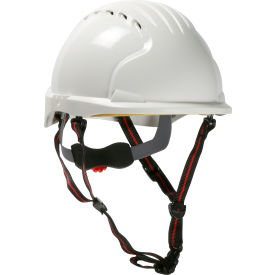 Evo 6151 Ascend Short Brim Safety Helmet HDPE Shell, 4-Pt Chinstrap, 6-Point Suspension, White