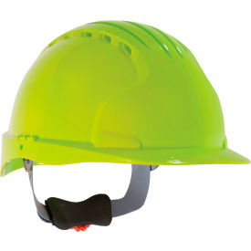 Evolution Deluxe 6151 Standard Brim, Vented Hard Hat HDPE Shell, 6-Pt Suspension, Neon Yellow