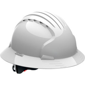 Pip Industries 280-EV6161-10 Evolution Deluxe 6161 Full Brim Hard Hat HDPE Shell, 6-Pt Polyester Suspension, Ratchet Adj., White image.