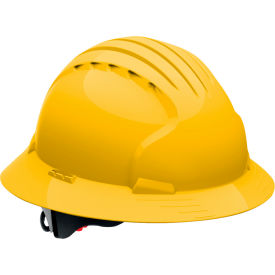 Pip Industries 280-EV6161-20 Evolution Deluxe 6161 Full Brim Hard Hat HDPE Shell, 6-Pt Polyester Suspension, Ratchet Adj., Yellow image.