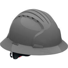 Pip Industries 280-EV6161-40 Evolution Deluxe 6161 Full Brim Hard Hat HDPE Shell, 6-Pt Polyester Suspension, Ratchet Adj., Gray image.