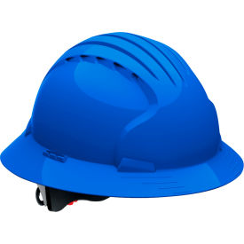 Pip Industries 280-EV6161-50 Evolution Deluxe 6161 Full Brim Hard Hat HDPE Shell, 6-Pt Polyester Suspension, Ratchet Adj., Blue image.