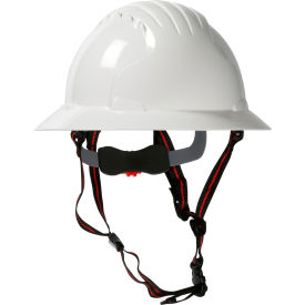 Pip Industries 280-EV6161-CH-10 Evo 6161 Ascend Full Brim Safety Helmet HDPE Shell, 6-Pt Suspension, Wheel Ratchet Adjustment, White image.